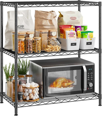 450LBS Storage Shelves 3 Tier Metal Shelving Unit Adjustable Wire Shelving by Durayloly