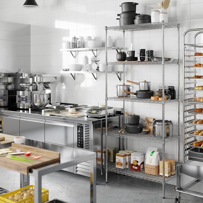 18" Deep x 36" Wide x 86" Height Wire Shelving Kit | 5-Tier | NSF Commercial - Image 7