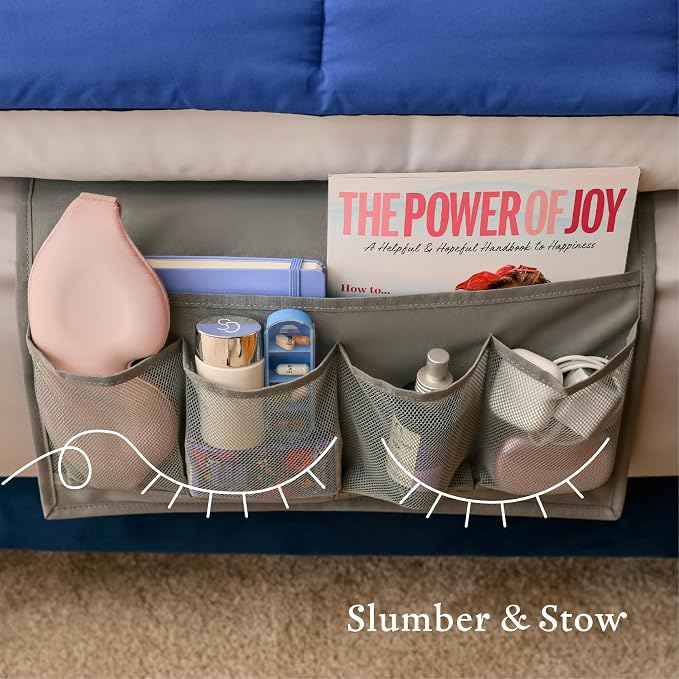 Houseify Slumber & Stow Hanging Bedside Caddy Organizer, 5 Pockets | Bed caddy - Image 5