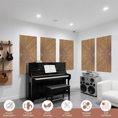 TO-TH Acoustic Wall Panels, 6 Pack Total Size 72 x 48 Inches, Self-Adhesive - Image 5