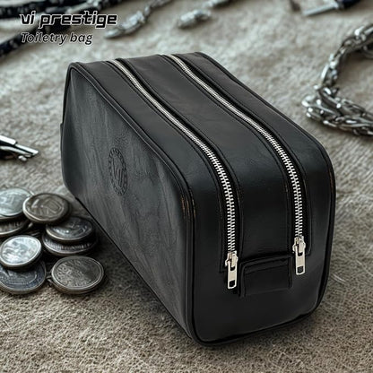Dopp Gift Large Travel Toiletry Bag Premium Quality PU Leather Two compartments - Image 2