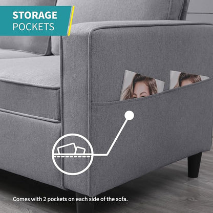 BALUS 78" Living Room Sofa Set, 3 Seater Sofa - Image 5