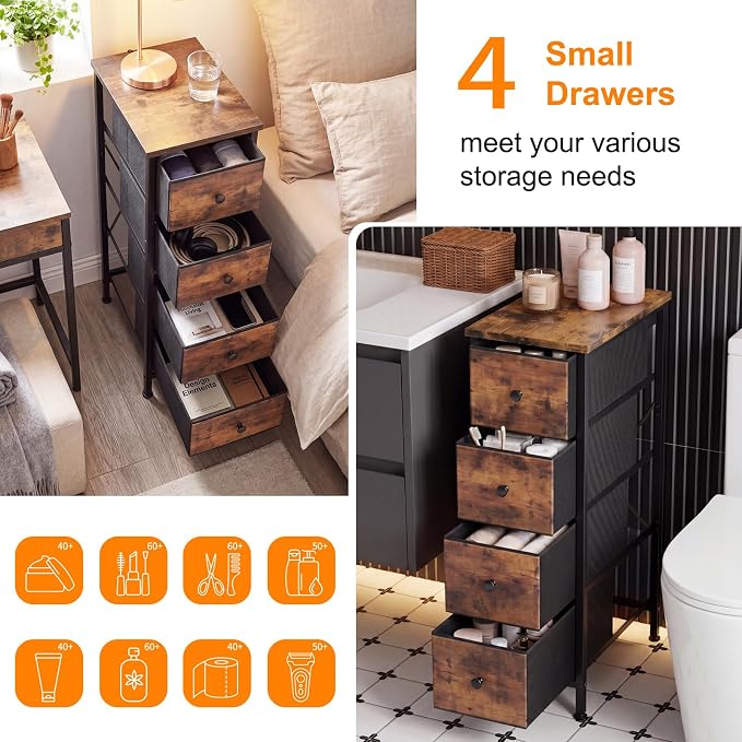 Fixwal Narrow Storage Cabinet, Narrow Nightstand Dresser - Image 6