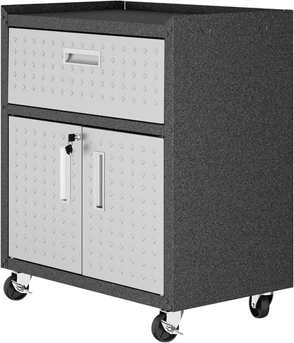 Manhattan Comfort Fortress Textured Metal 31.5" Garage Mobile Cabinet by ManhattanComfort