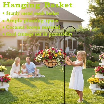 4 Pack 14 Inch Black Wire Hanging Planter - Image 4