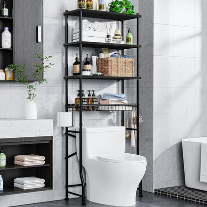 Mlinavn Over-The-Toilet Storage Rack, 4-Tier Bathroom Organizer Shelf Over by Unknown