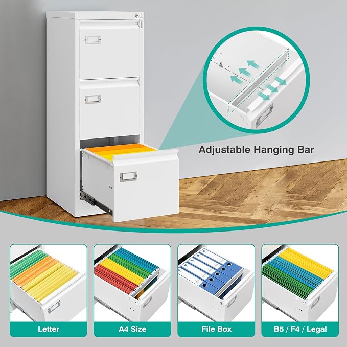 SISESOL 3 Drawer File Cabinet - Image 5