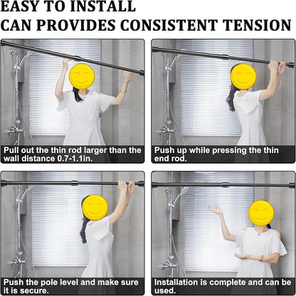 Small Tension Curtain Rods 16 to 28 Inches, Adjustable Expandable Short Shower - Image 5