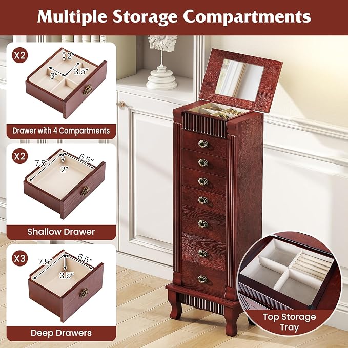 Giantex Standing Jewelry Cabinet - Image 6