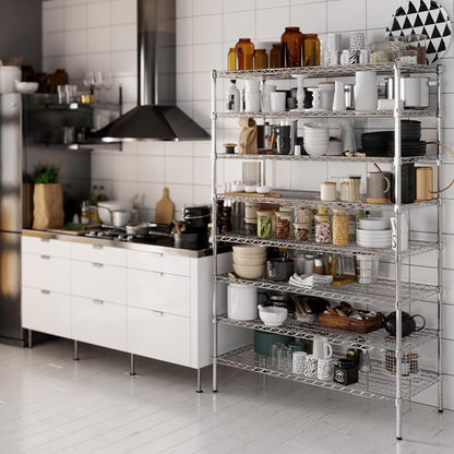 21" Deep x 48" Wide x 74" Height Wire Shelving Kit | 8-Tier | NSF Commercial - Image 6