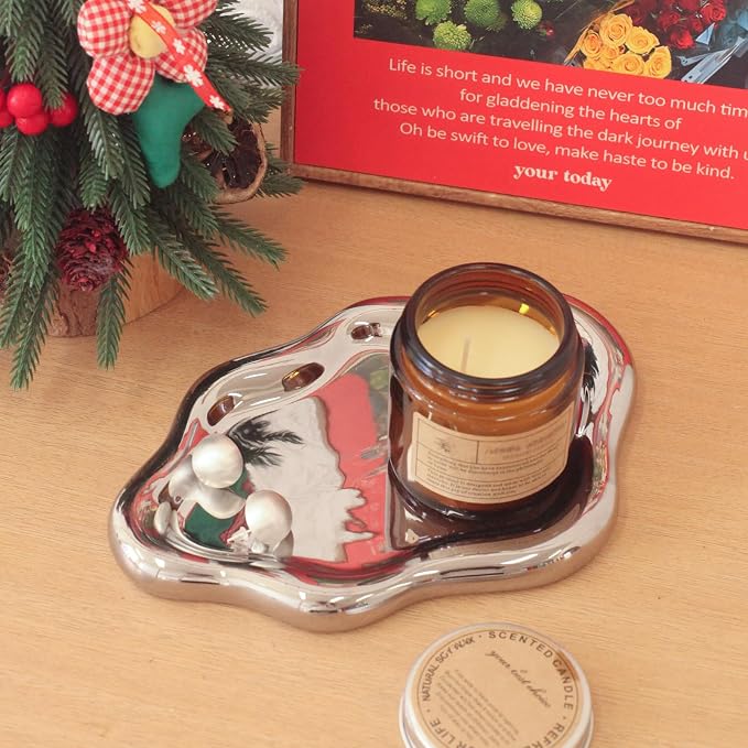 CCINPPY Ceramic Jewelry Tray Trinket Dish, Decorative Cloud Vanity Key Tray - Image 6