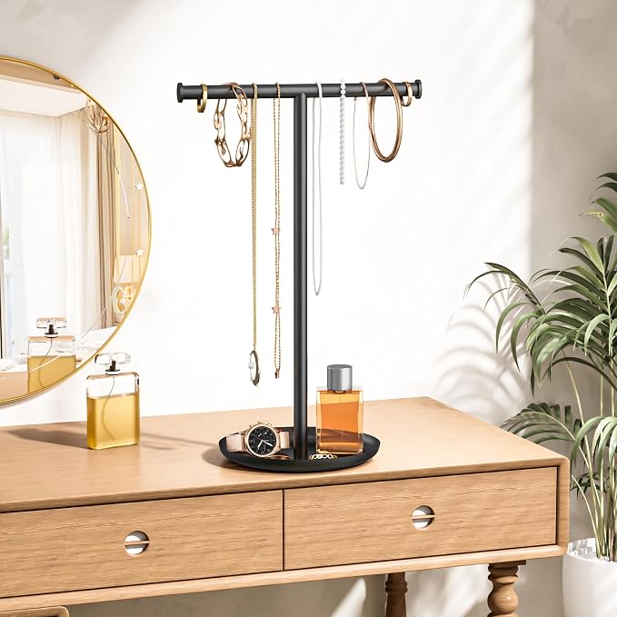 Necklace Organizer Stand with Storage Tray - Image 6
