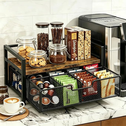 Tea Bag Organizer for Kitchen Countertop, Wooden Tea Box Organizer - Image 7