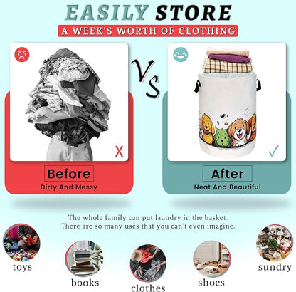 Happy Colorful Dogs Laundry Hamper - Image 3