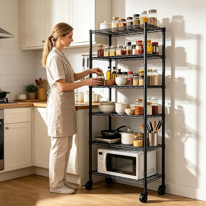 REGILLER 6-Wire Shelving Metal Storage Rack Adjustable Shelves, Standing - Image 2