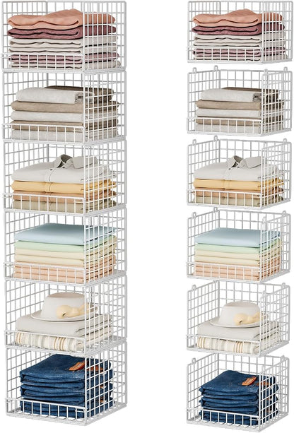 6-Tier Stackable Closet Organizers and Storage Baskets, Closet Shelf Organizer by Huxitocan