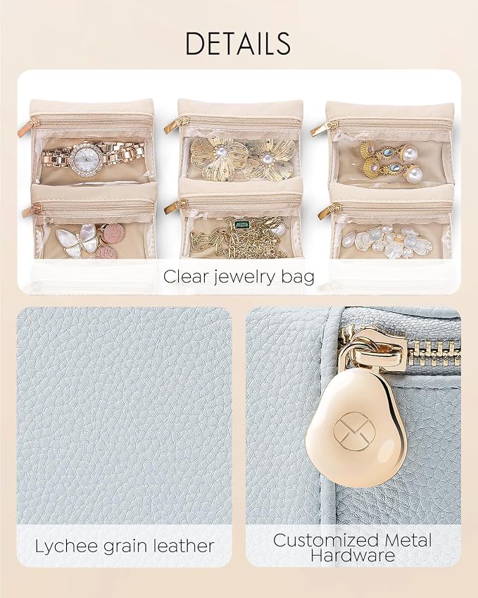 Vlando Small Jewelry Organizer, Travel Jewelry Case - Image 4