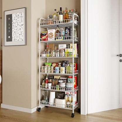 6 Tier Slim Rolling Storage Cart - Image 3