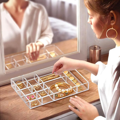 Amazing Abby - Jewel - 2-Pack Acrylic Jewelry Organizer, Plastic Jewelry Tray - Image 3