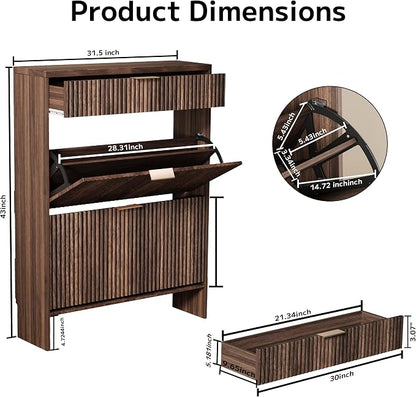 Fluted Shoe Cabinet Storage - Image 2