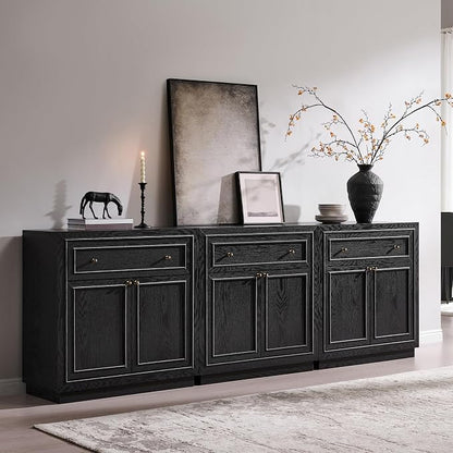 ACCOHOHO Modern Farmhouse Buffet Cabinet, 94.5" Sideboard Credenza, Modular by ACCOHOHO