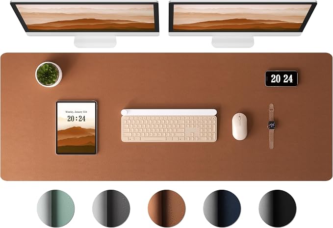Aothia Leather Desk Pad Protector, Office Mat, Large Mouse Pad, Laptop Desk Pad by AothiaSimpleNaturalUnique