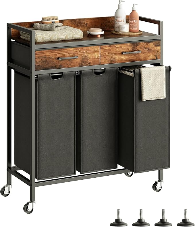 Herture Laundry Sorter 3 Section Laundry Hamper by Herture