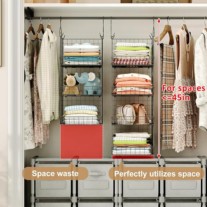 4 Tier Closet Hanging Organizer, Closet Organizers and Storage - Image 4