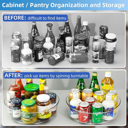 6 Pack Lazy Susan 11.5" Inch Turntable Organizer Organization Storage Container - Image 3