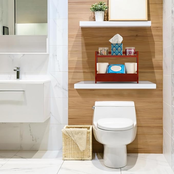Sorbus Bamboo Bathroom Counter Organizer – 2-Tier Shelf - Image 7