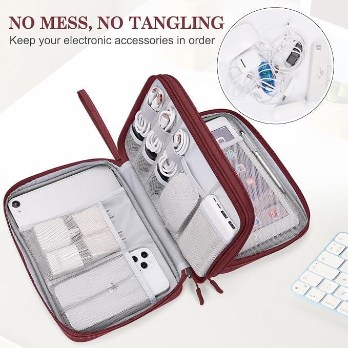 FYY Electronic Organizer, Extra Large Travel Cable Organizer Bag Pouch Portable - Image 5