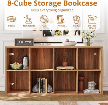 IRONCK Bookshelf, 8-Cube Storage Cube Shelf Organizer, Extra Thick Frame - Image 4