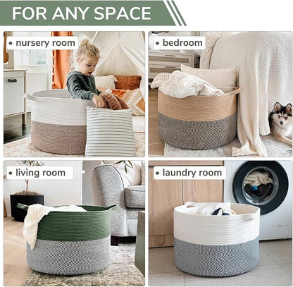 INDRSSME Large Laundry Storage Basket, 21.7 x13. 8 - Image 5