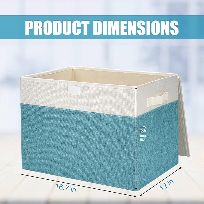 Large 17" 42 Quarts Collapsible Stackable Storage Bins - Image 2