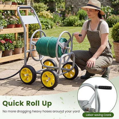 Goplus Garden Hose Reel Cart, 330ft 5/8" or 400ft 1/2" Large Capacity, - Image 5