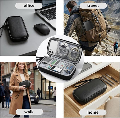 Leather Electronic Organizer Bag, Waterproof Travel Tech Pouch - Image 6