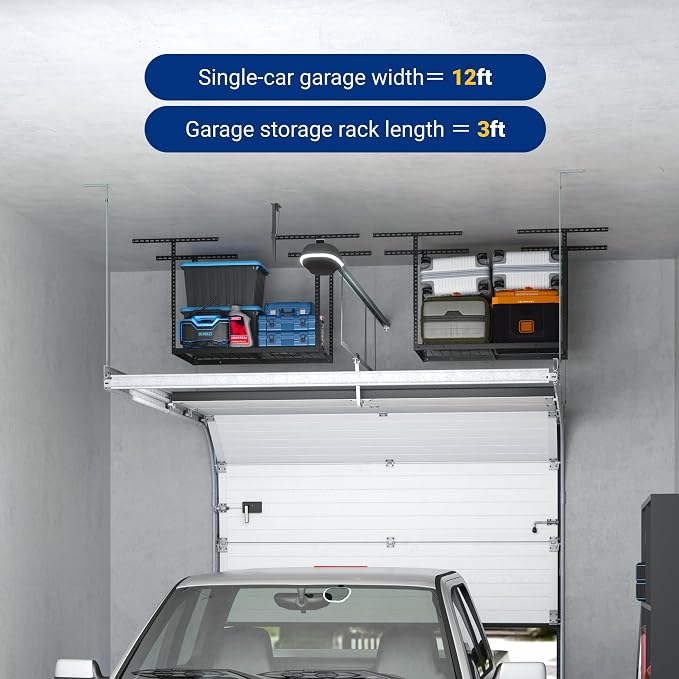FLEXIMOUNTS 2x3FT Garage Storage Rack Overhead, Adjustable Ceiling Storage Racks - Image 6