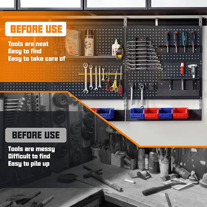 Metal Pegboard Storage System, Garage Wall Organizer, Tool Storage Panels - Image 4