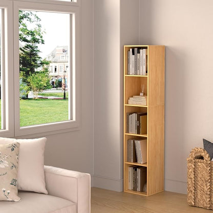 5 Cube Storage Organizer, 5 Tier Vertical Cube Bookcase Freestanding Storage - Image 7