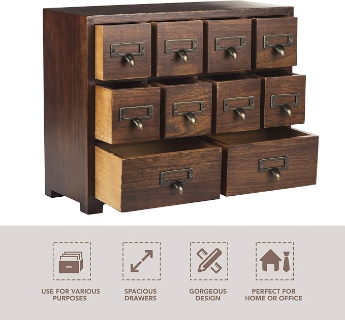 Traditional Card Catalog Solid Wood Small Chinese Medicine Small Curio Cabinet - Image 4