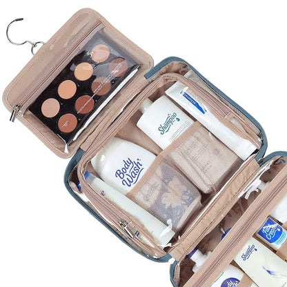 NISHEL Travel Toiletry Bag for Women, Makeup Essentials Organizer, Hanging Case - Image 3