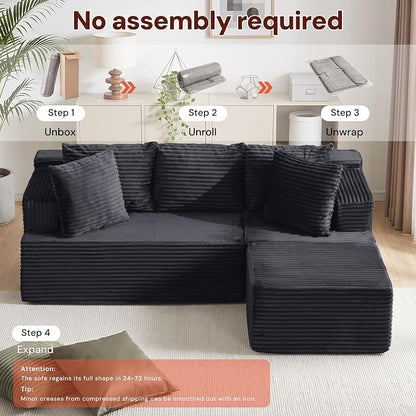 Korser Boneless Couches for Living Room, Cloud Couch Sectional - Image 6
