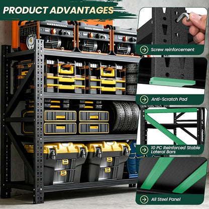 Heavy Duty Garage Storage Shelves, 6000LBS Capacity, 4-Tier Adjustable - Image 6