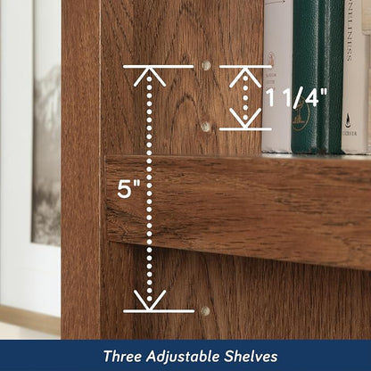 Sauder 5-Shelf Split Bookcase/ Book shelf, Oiled Oak finish - Image 8