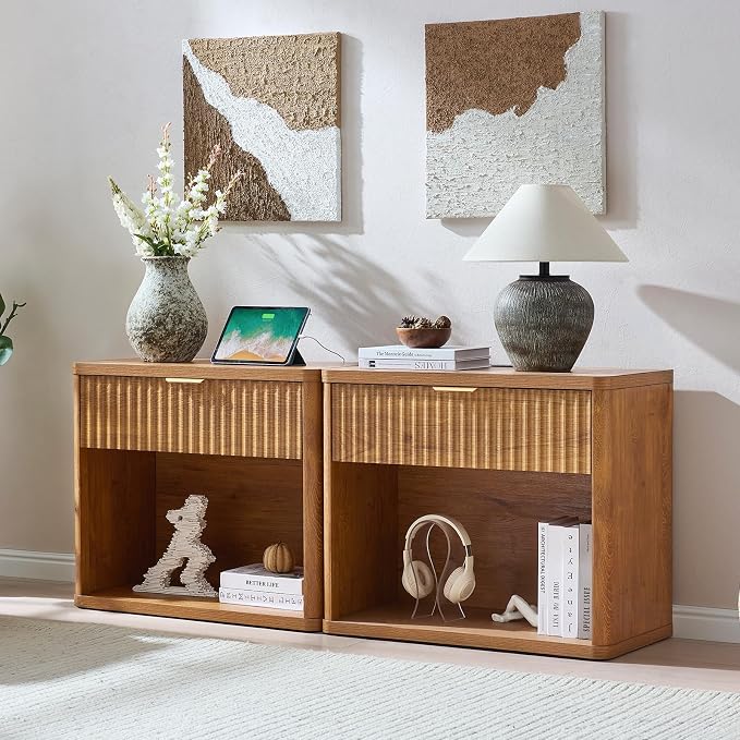 LEYAOYAO 31" Wide Fluted Nightstand - Image 9