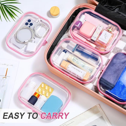 Sanwuta 6 Pcs Clear Hard Zipper Case Hard Plastic Zipper Pouches Transparent - Image 6