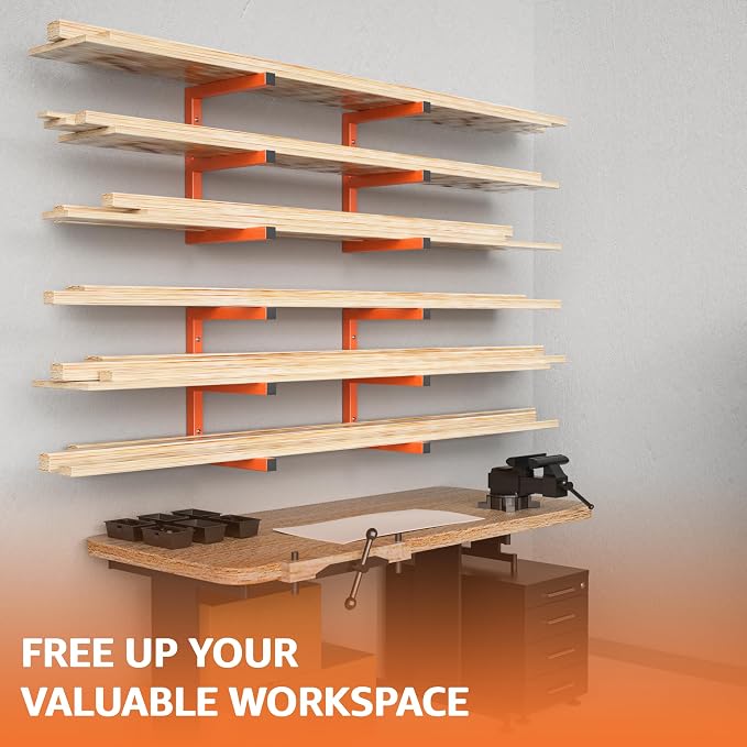 YYR Wood Organizer and Lumber Storage Rack Wall Mount, Heavy Duty Metal Shelf - Image 5
