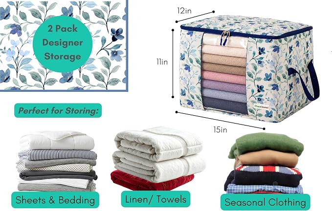 Chaos Cleared Canvas Storage Bags Designer Organizer 2 Pack – Seasonal Storage - Image 2