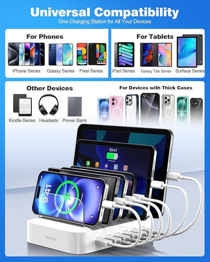 MSTJRY Charging Station for Multiple Devices : 6 Port USB Charger Stations - Image 6