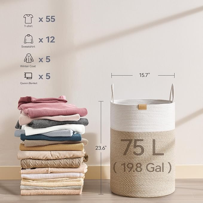 Laundry Hamper 75L, Large Laundry Basket - Image 6